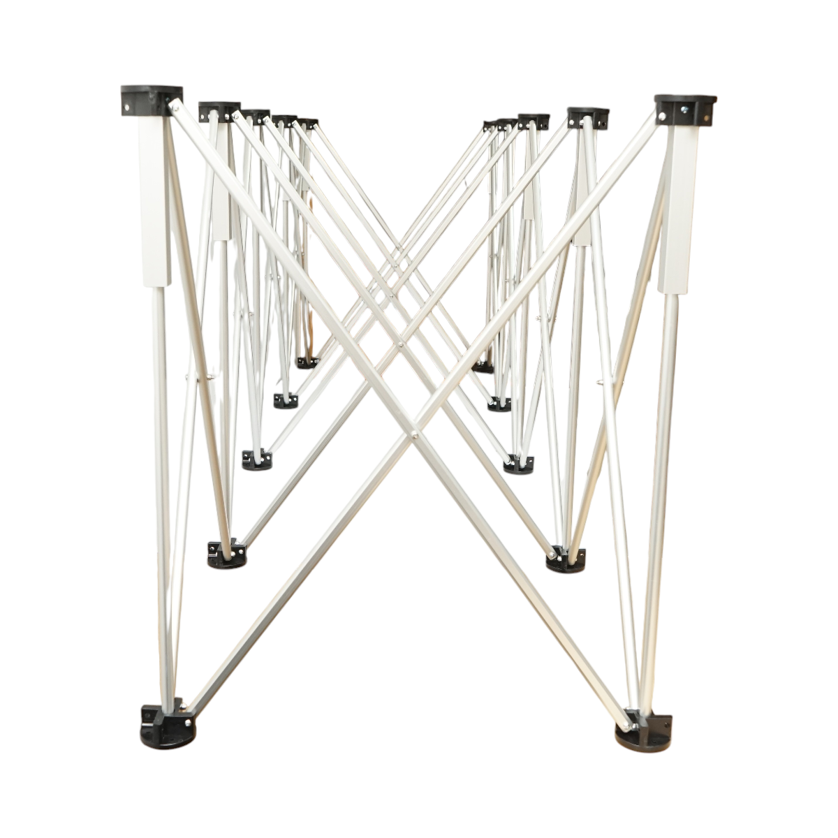 Masa de lucru pliabila tip acordeon cu 10 picioare, cadru din aluminiu 226x61x72cm - imagine 3