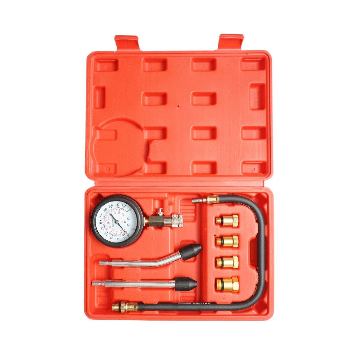 Trusa tester compresie motoare benzina cu manometru mecanic 0-20 bar - imagine 2
