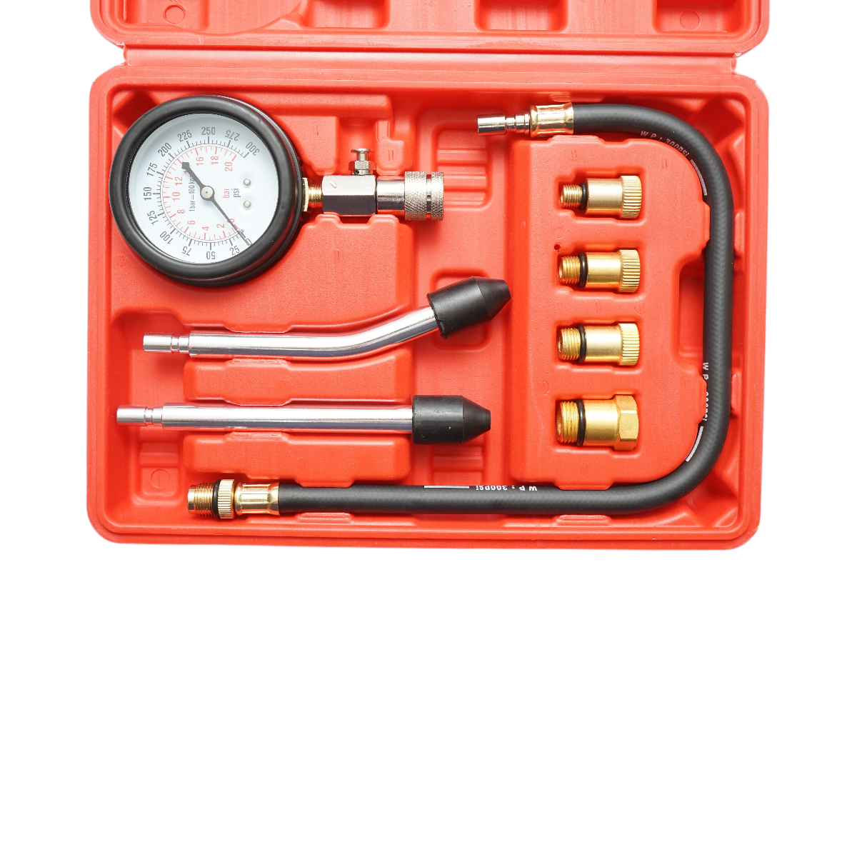Trusa tester compresie motoare benzina cu manometru mecanic 0-20 bar - imagine 3