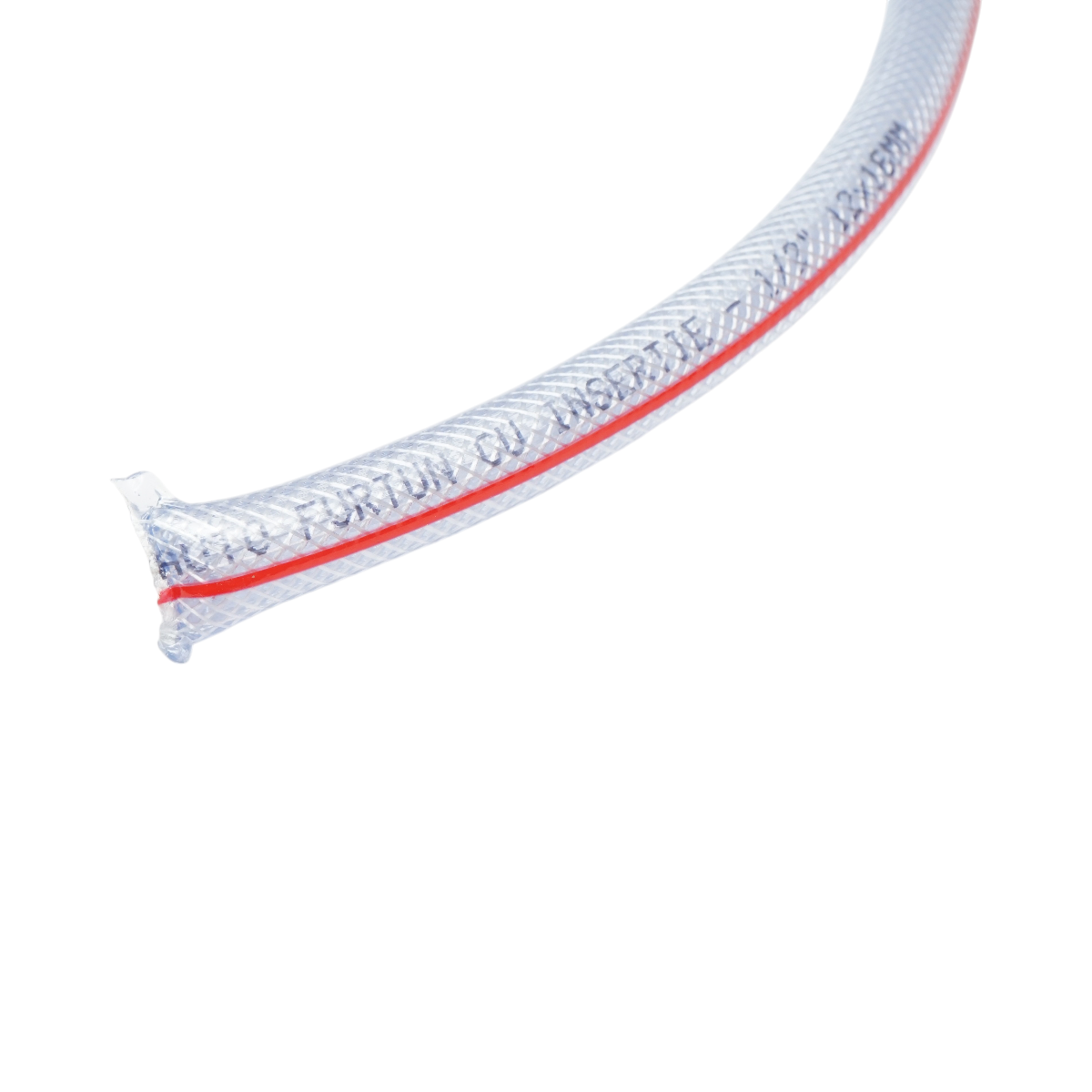 Furtun gradina PVC transparent 1/2 inch, PN7 bar, 12x16mm cu insertie textila impletita 50m/rola - imagine 4