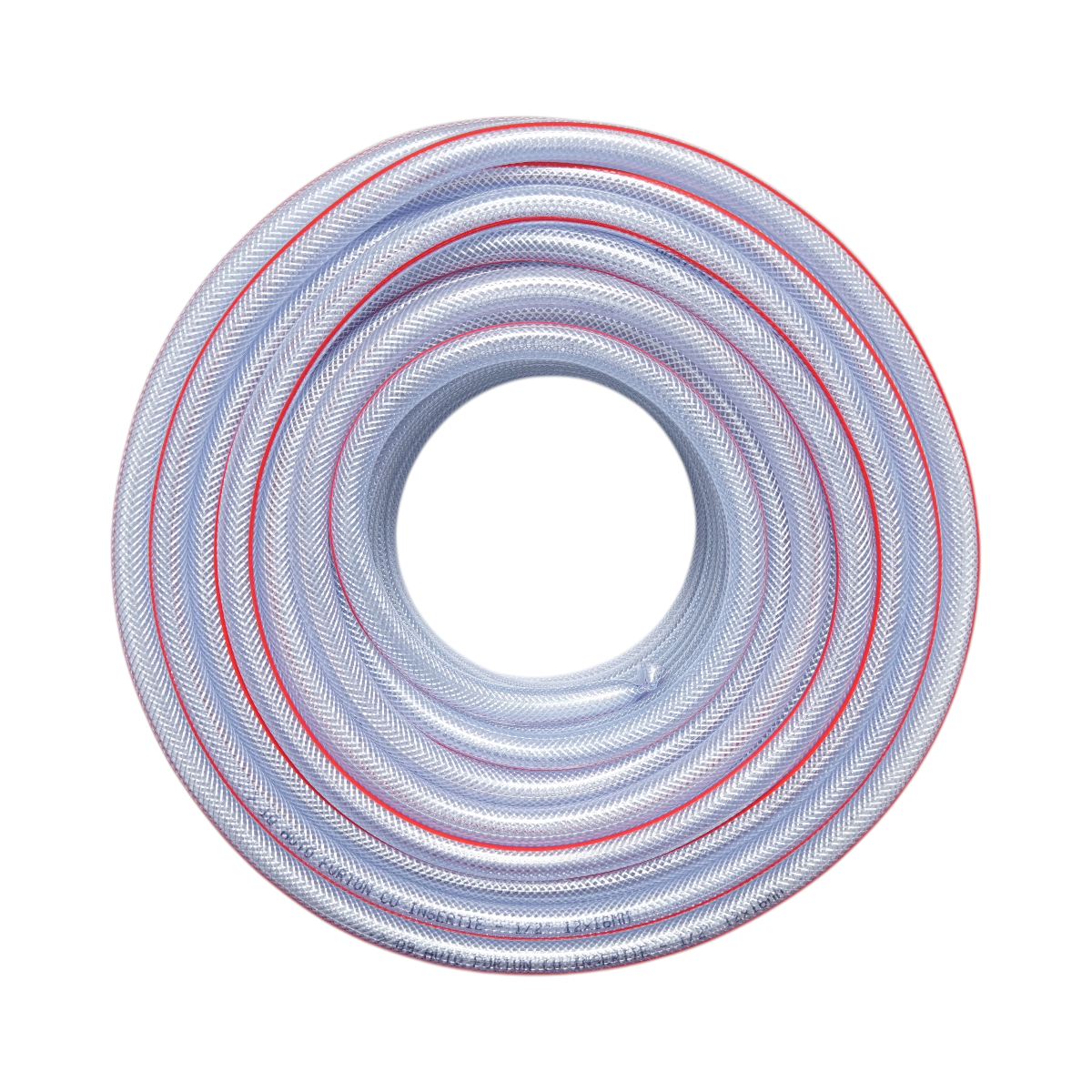 Furtun gradina PVC transparent 1/2 inch, PN9 bar, 12x18mm cu insertie textila impletita 50m/rola UZ INTENSIV - imagine 2