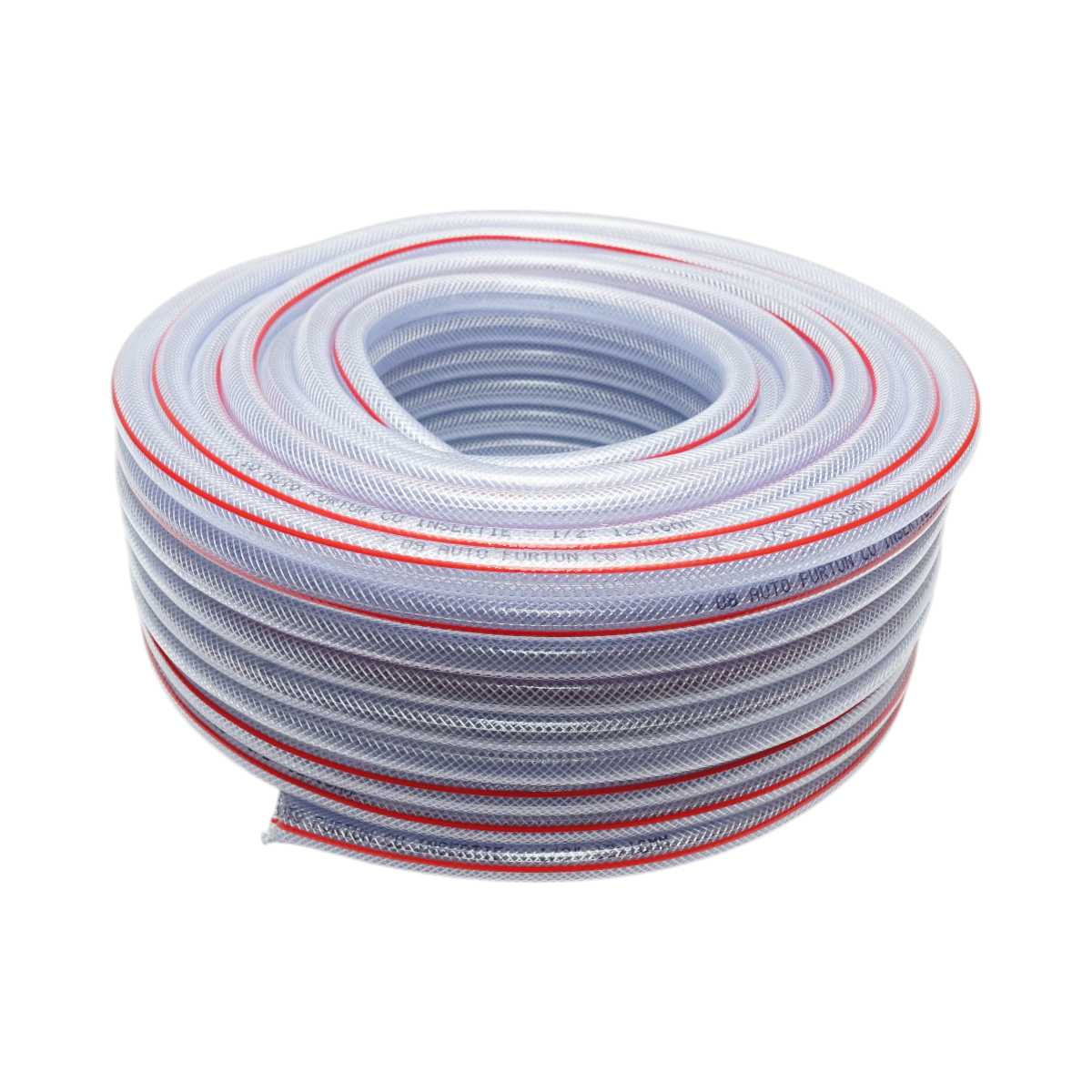 Furtun gradina PVC transparent 1/2 inch, PN9 bar, 12x18mm cu insertie textila impletita 50m/rola UZ INTENSIV