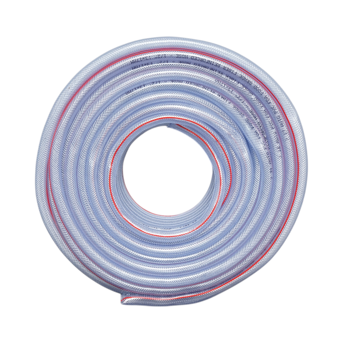 Furtun gradina PVC transparent 1/2 inch, PN7 bar, 13x17mm cu insertie textila impletita, certificat FDA pentru uz alimentar 50m/rola - imagine 2
