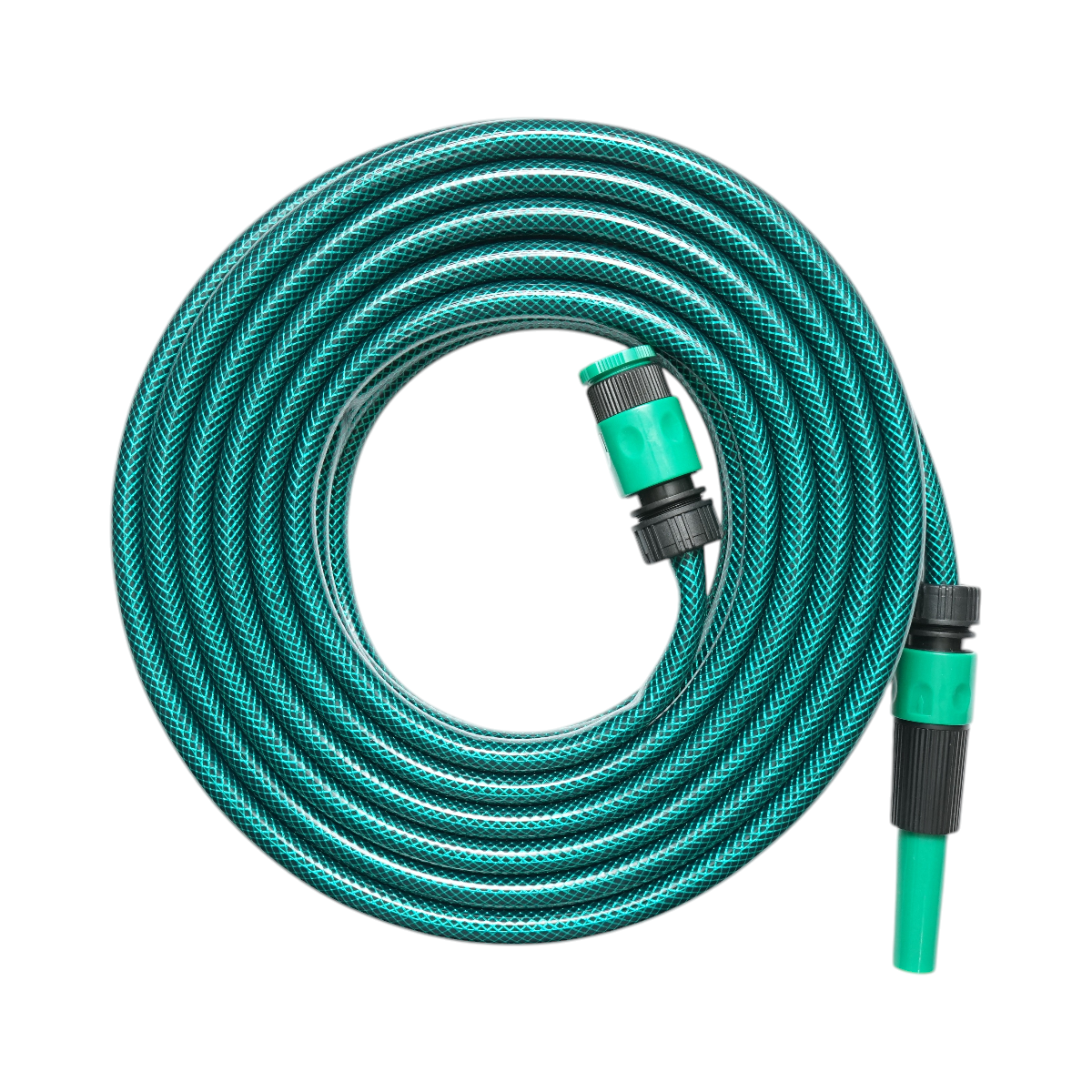 Set rola 20m furtun gradina PVC impletit 1/2 inch cu duza stropit reglabila, conectori si adaptor robinet 3/4-1/2 inch Breckner Germany - imagine 4