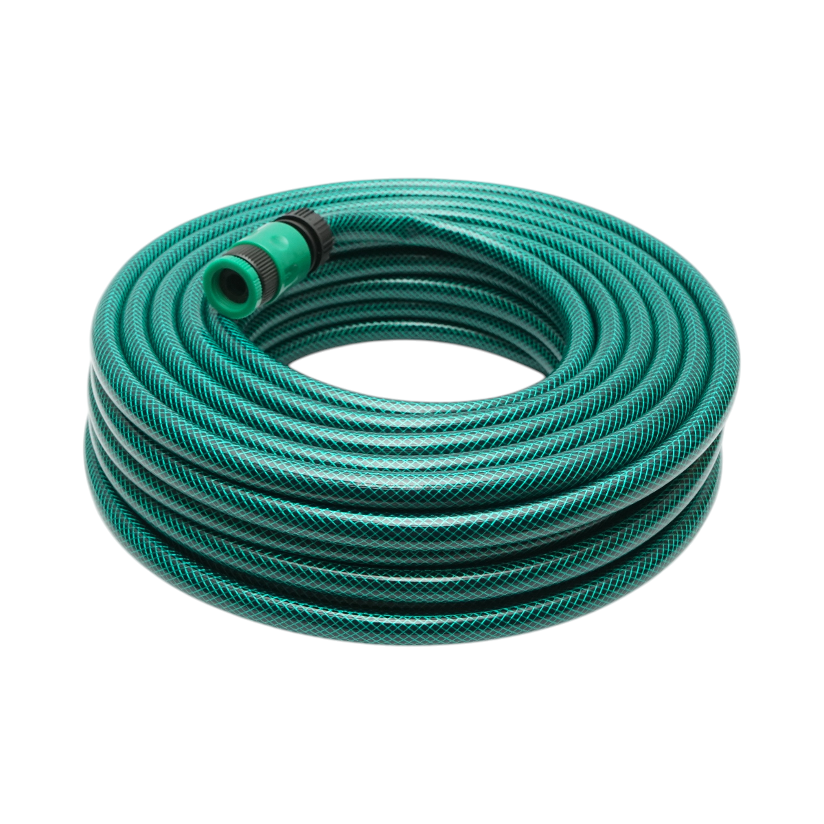 Set rola 20m furtun gradina PVC impletit 1/2 inch cu duza stropit reglabila, conectori si adaptor robinet 3/4-1/2 inch Breckner Germany - imagine 3