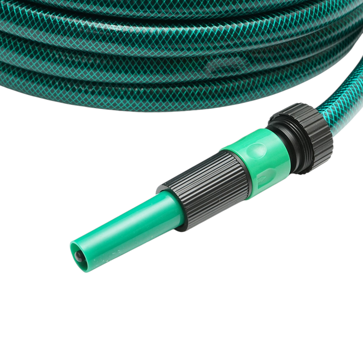 Set rola 20m furtun gradina PVC impletit 3/4 inch cu duza stropit reglabila, conectori si adaptor robinet 3/4 inch Breckner Germany - imagine 6