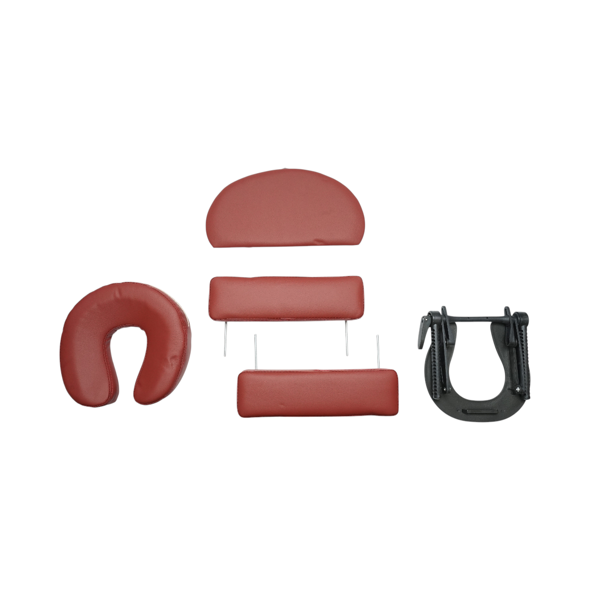 Masa de masaj pliabila portabila 2 zone, cadru lemn, spuma 5cm, inaltime 55-76cm, piele ecologica rosu burgundy 60x213cm THOR - imagine 7