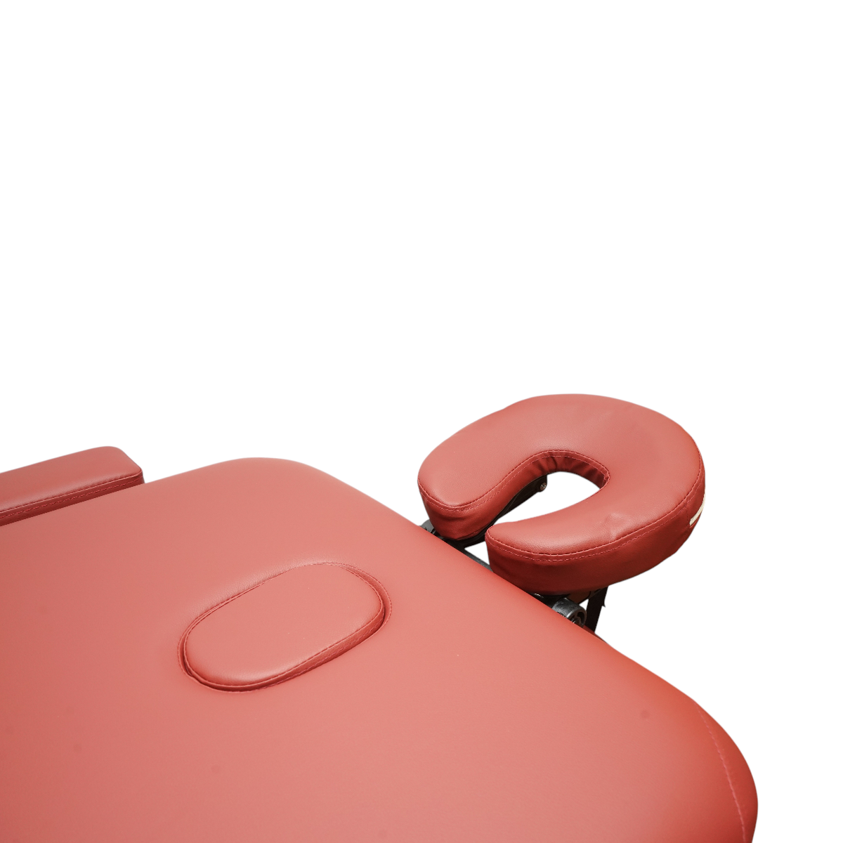 Masa de masaj pliabila portabila 2 zone, cadru lemn, spuma 5cm, inaltime 55-76cm, piele ecologica rosu burgundy 60x213cm THOR - imagine 9