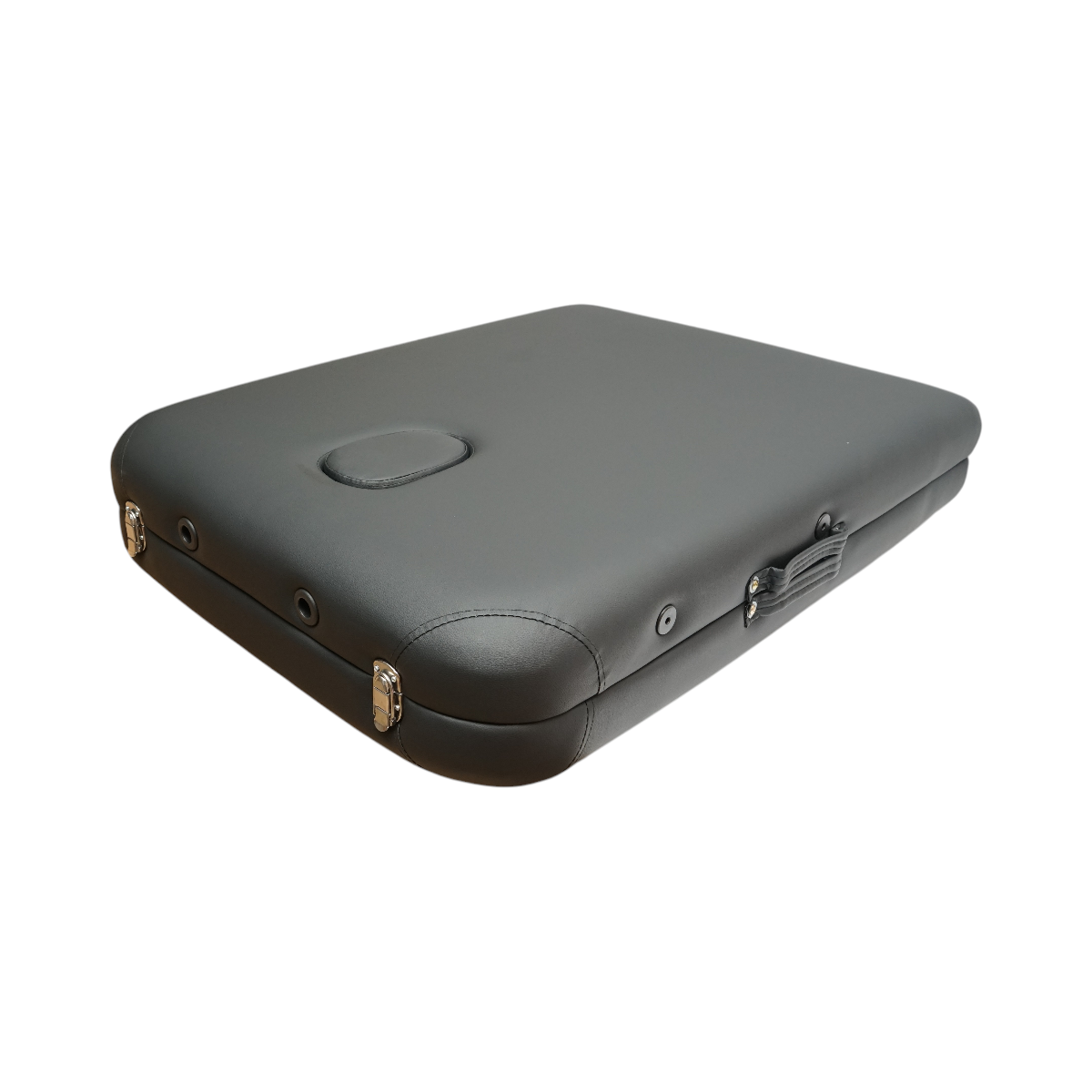 Masa de masaj pliabila portabila 2 zone, cadru lemn, spuma 5cm, inaltime 55-76cm, piele ecologica neagra 60x213cm THOR - imagine 11