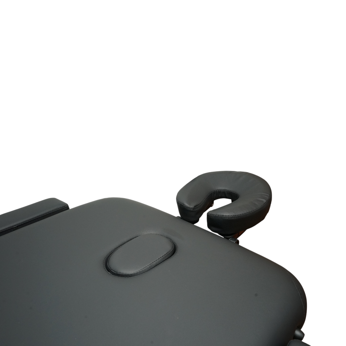 Masa de masaj pliabila portabila 2 zone, cadru lemn, spuma 5cm, inaltime 55-76cm, piele ecologica neagra 60x213cm THOR - imagine 9