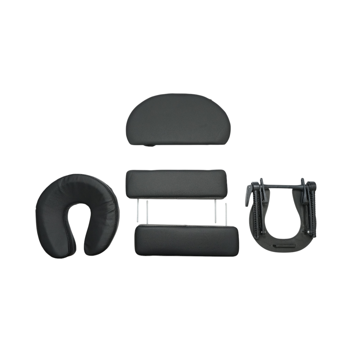 Masa de masaj pliabila portabila 2 zone, cadru lemn, spuma 5cm, inaltime 55-76cm, piele ecologica neagra 60x213cm THOR - imagine 7