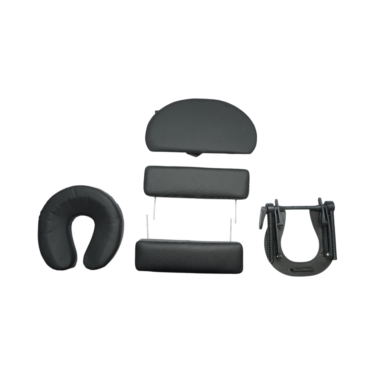 Masa de masaj pliabila portabila 3 zone, cadru lemn, spuma 5cm, inaltime 55-76cm, piele ecologica neagra 60x213cm THOR - imagine 7