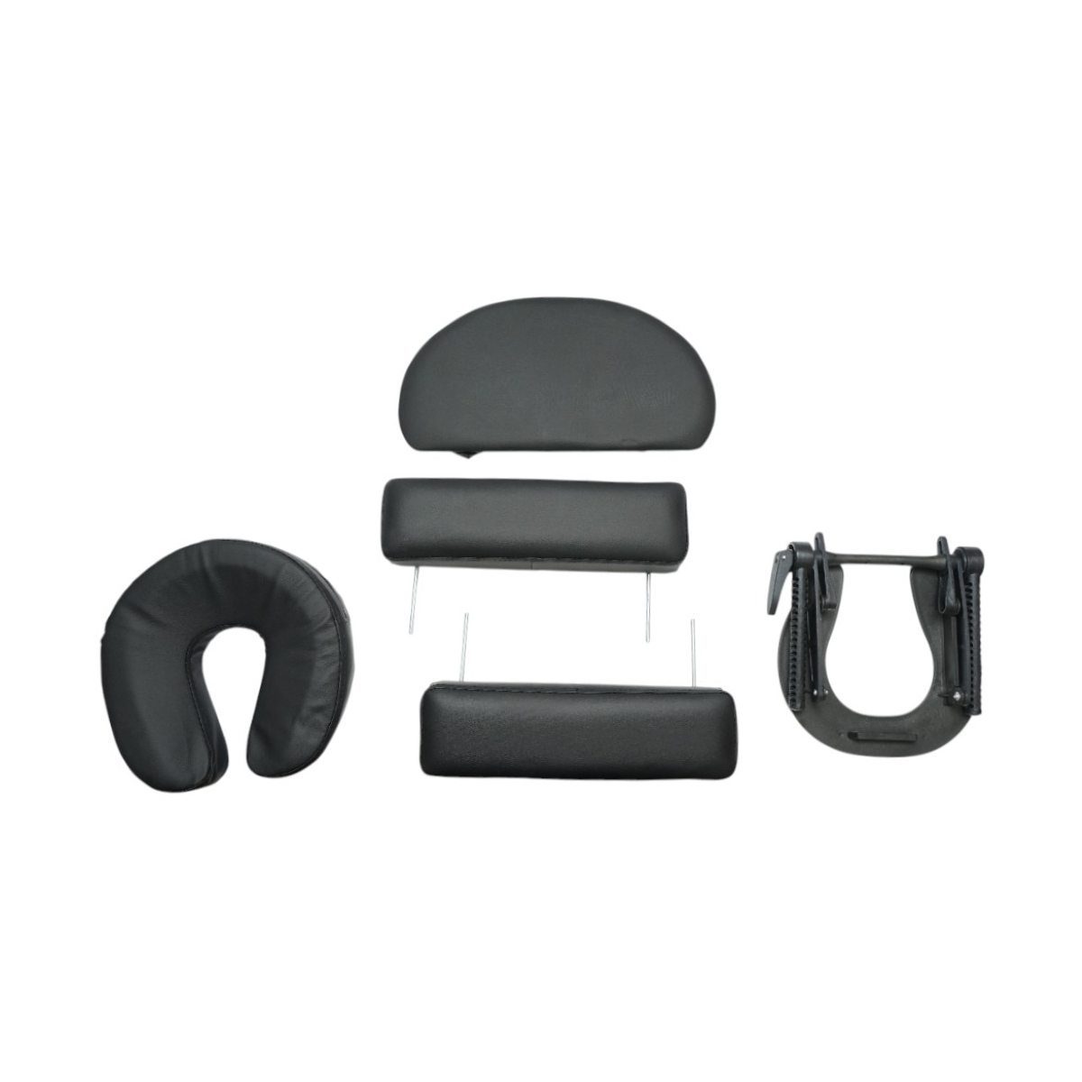 Masa de masaj pliabila portabila 2 zone, cadru lemn, spuma 6cm, inaltime 55-76cm, piele ecologica neagra 60x213cm THOR - imagine 7