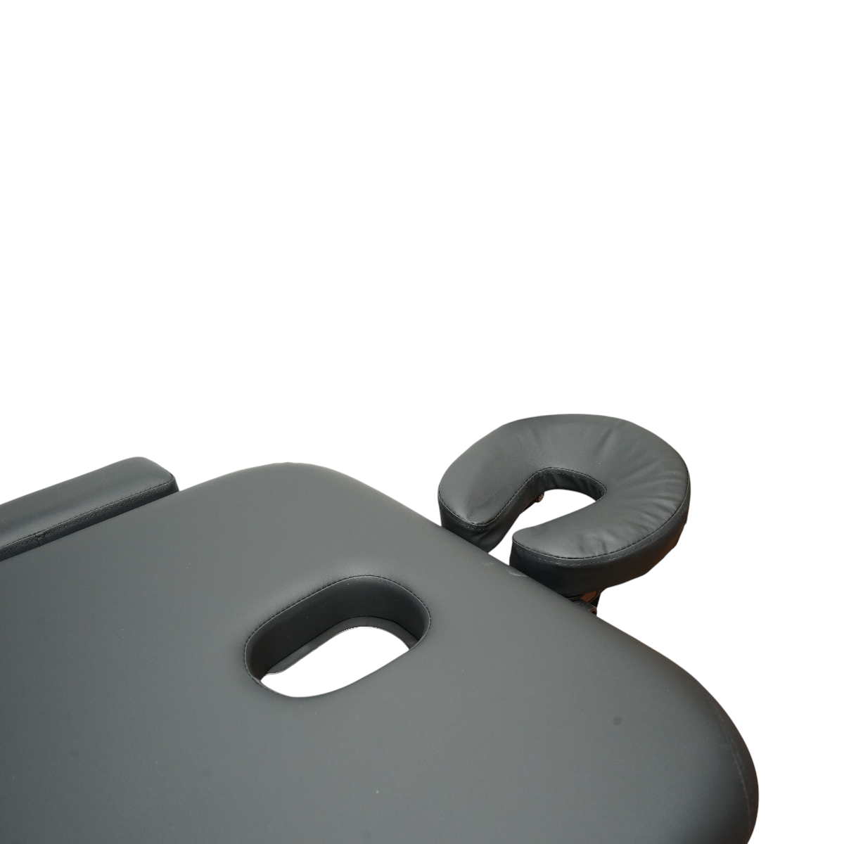 Masa de masaj pliabila portabila 2 zone, cadru lemn, spuma 6cm, inaltime 55-76cm, piele ecologica neagra 60x213cm THOR - imagine 8