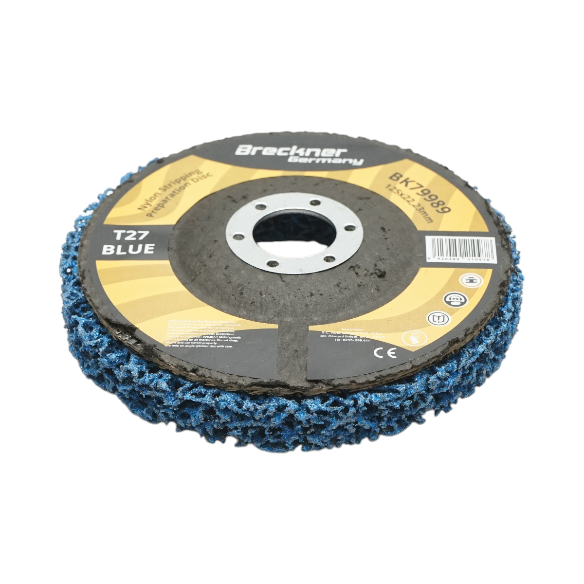 Disc abraziv netesut compact 125x22.23mm T27, granulatie medie pentru curatare rugina si vopsea Breckner Germany - imagine 2