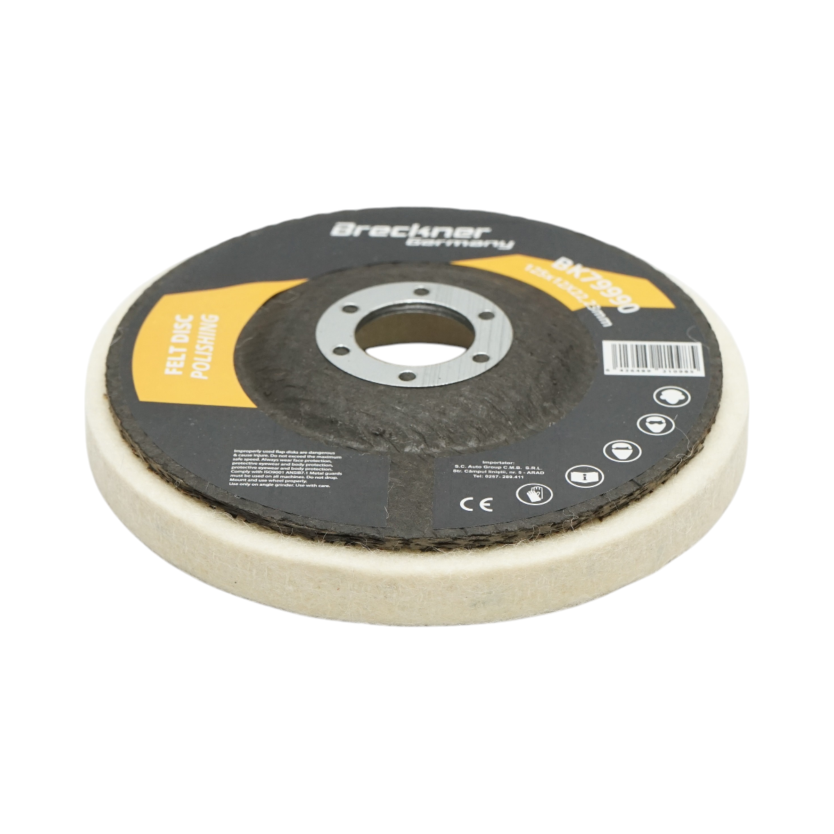 Disc pasla pentru polisare 125x12x22.23mm, lustruire si finisare metal, inox, aluminiu Breckner Germany - imagine 2