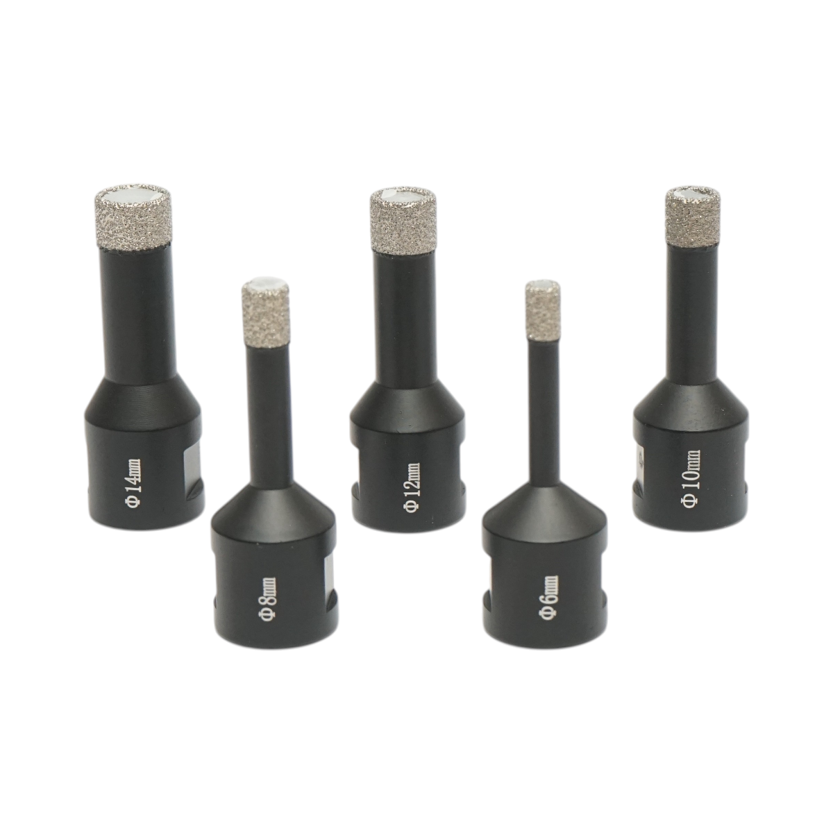 Set 5 carote diamantate 6, 8, 10, 12, 14mm, filet interior M14 pentru placi ceramice, marmura, granit Breckner Germany - imagine 4