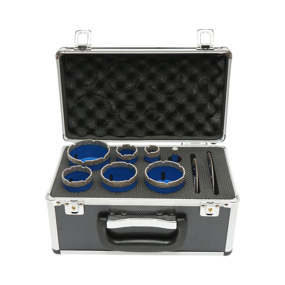 Set 7 carote diamantate 10-68mm, filet interior M14 + 2 discuri 115, 125mm pentru placi ceramice, marmura, granit Breckner Germany - imagine 3