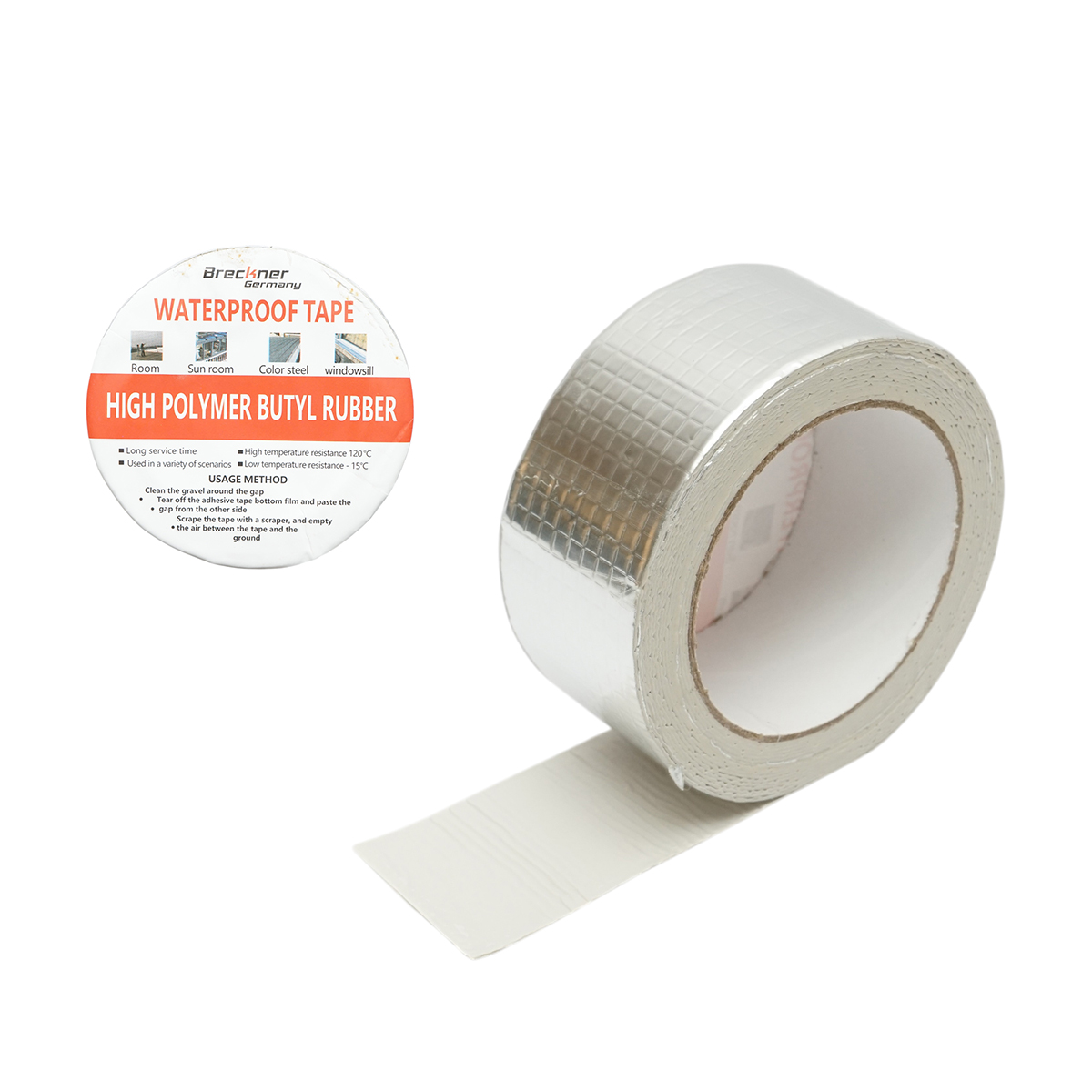Banda butilica hidroizolanta autoadeziva cu folie de aluminiu 50mmx5m Breckner Germany