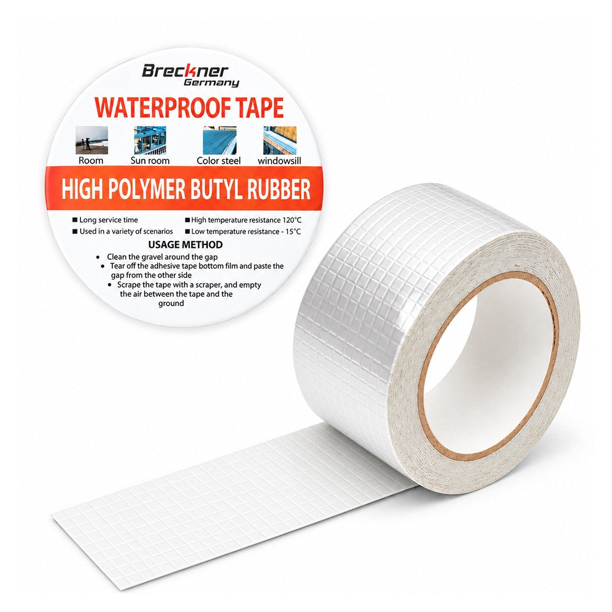 Banda butilica hidroizolanta autoadeziva 50mm x 5m cu folie de aluminiu Breckner Germany