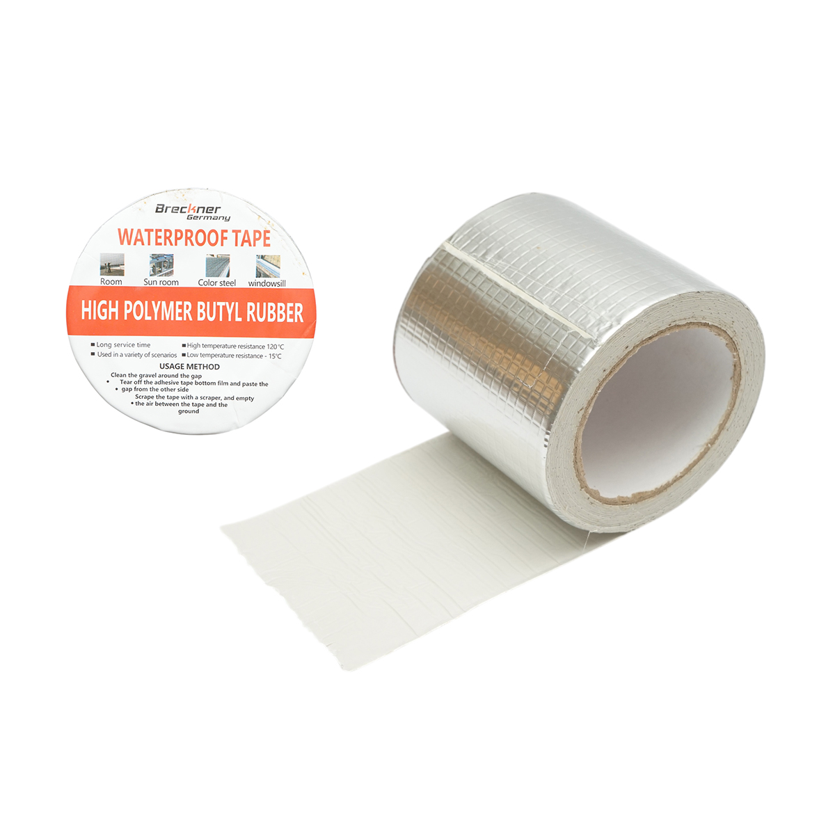 Banda butilica hidroizolanta autoadeziva cu folie de aluminiu 100mmx5m Breckner Germany