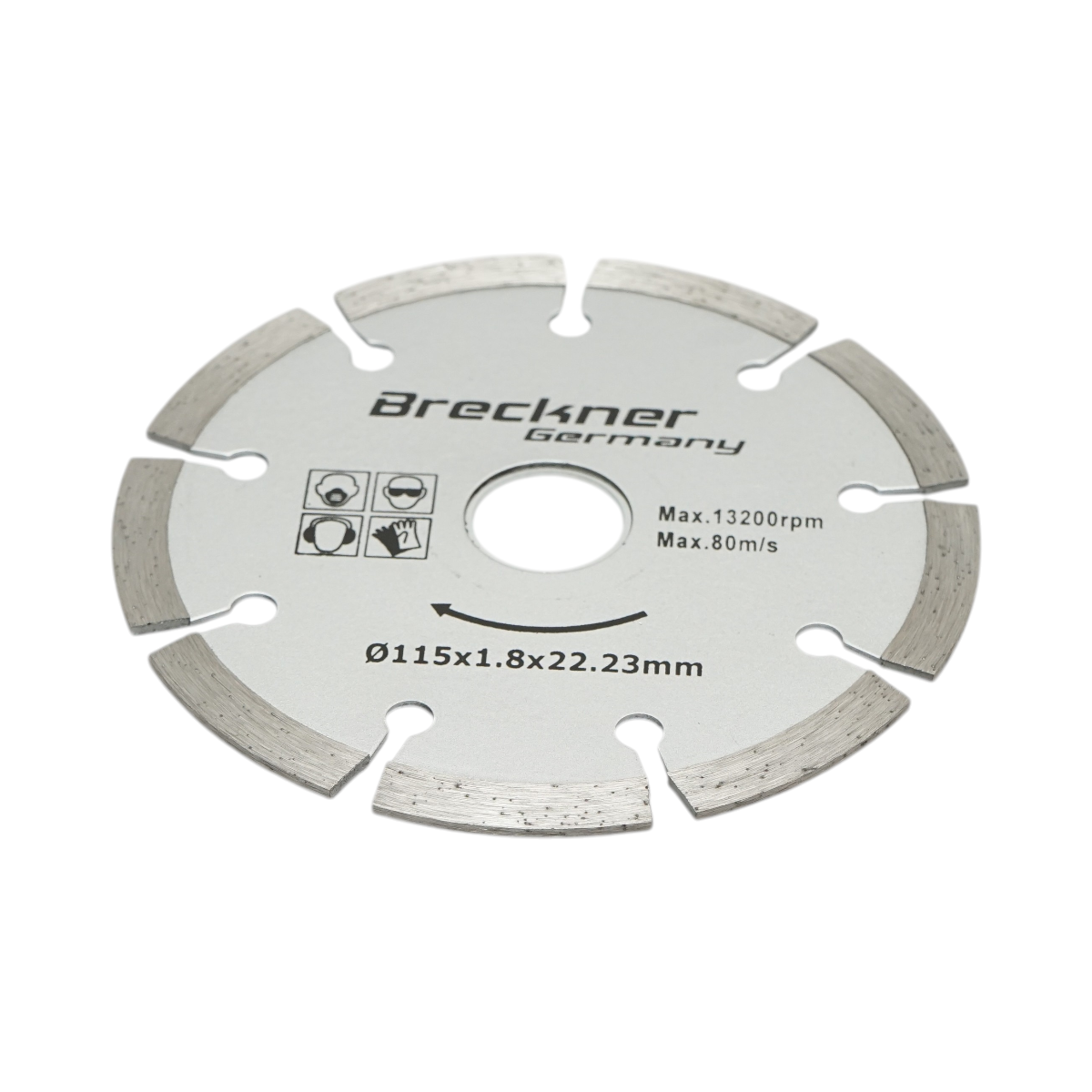 Disc diamantat segmentat 115x1.8x22.23mm, taiere uscata pentru beton, piatra, caramida Breckner Germany - imagine 2