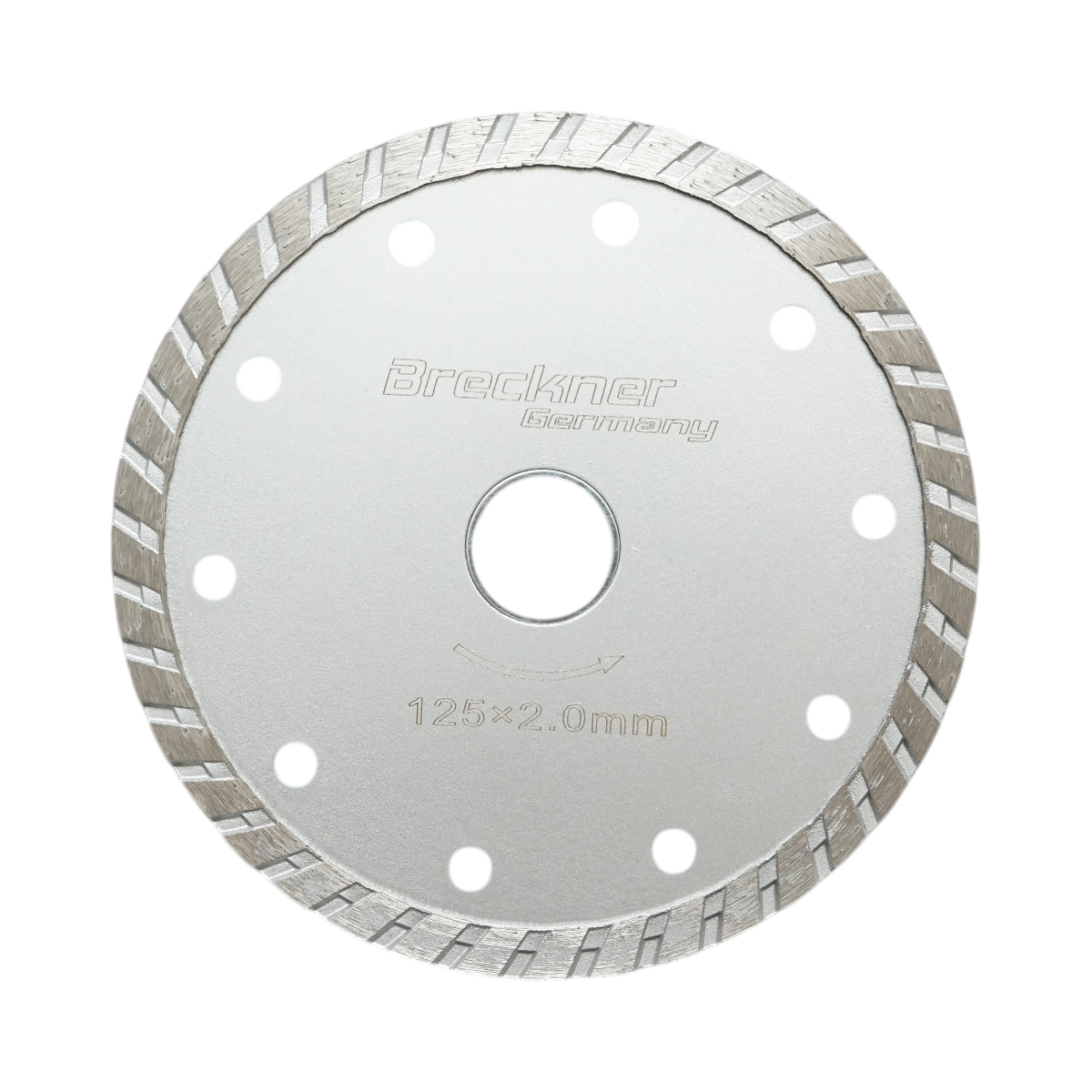 Disc diamantat turbo sinterizat 125x2x22.23mm, taiere umeda/uscata pentru piatra, gresie, ceramica, marmura Breckner Germany