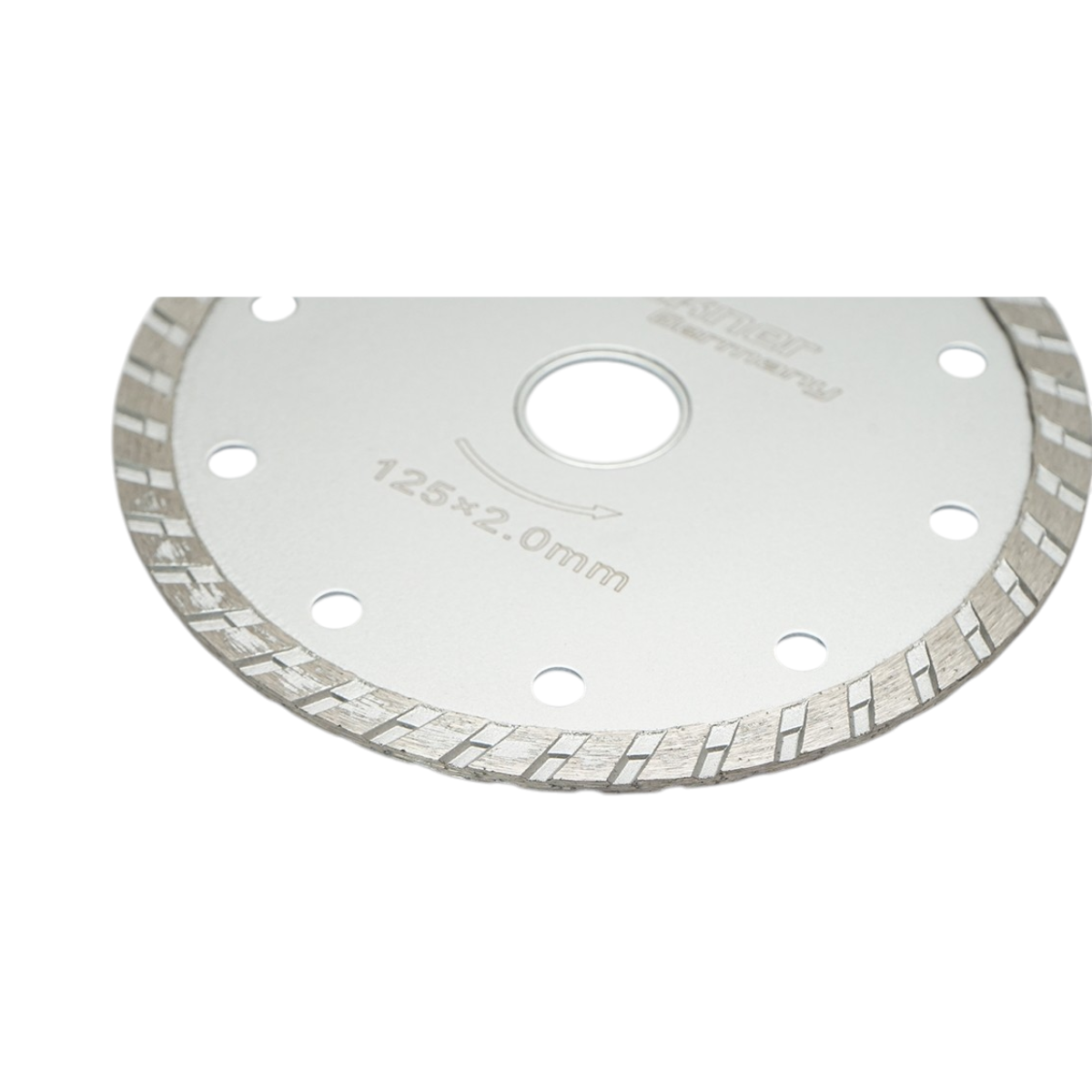 Disc diamantat turbo sinterizat 125x2x22.23mm, taiere umeda/uscata pentru piatra, gresie, ceramica, marmura Breckner Germany - imagine 3