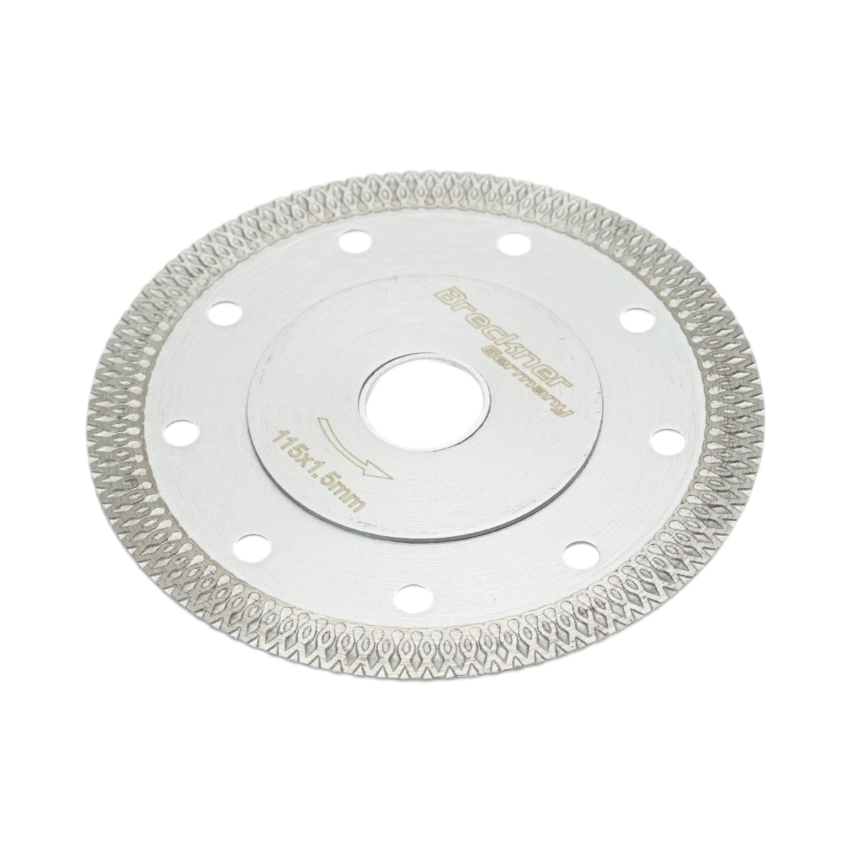 Disc diamantat turbo continuu 115x1.5x22.23mm, taiere umeda/uscata pentru ceramica dura, gresie, faianta Breckner Germany - imagine 2