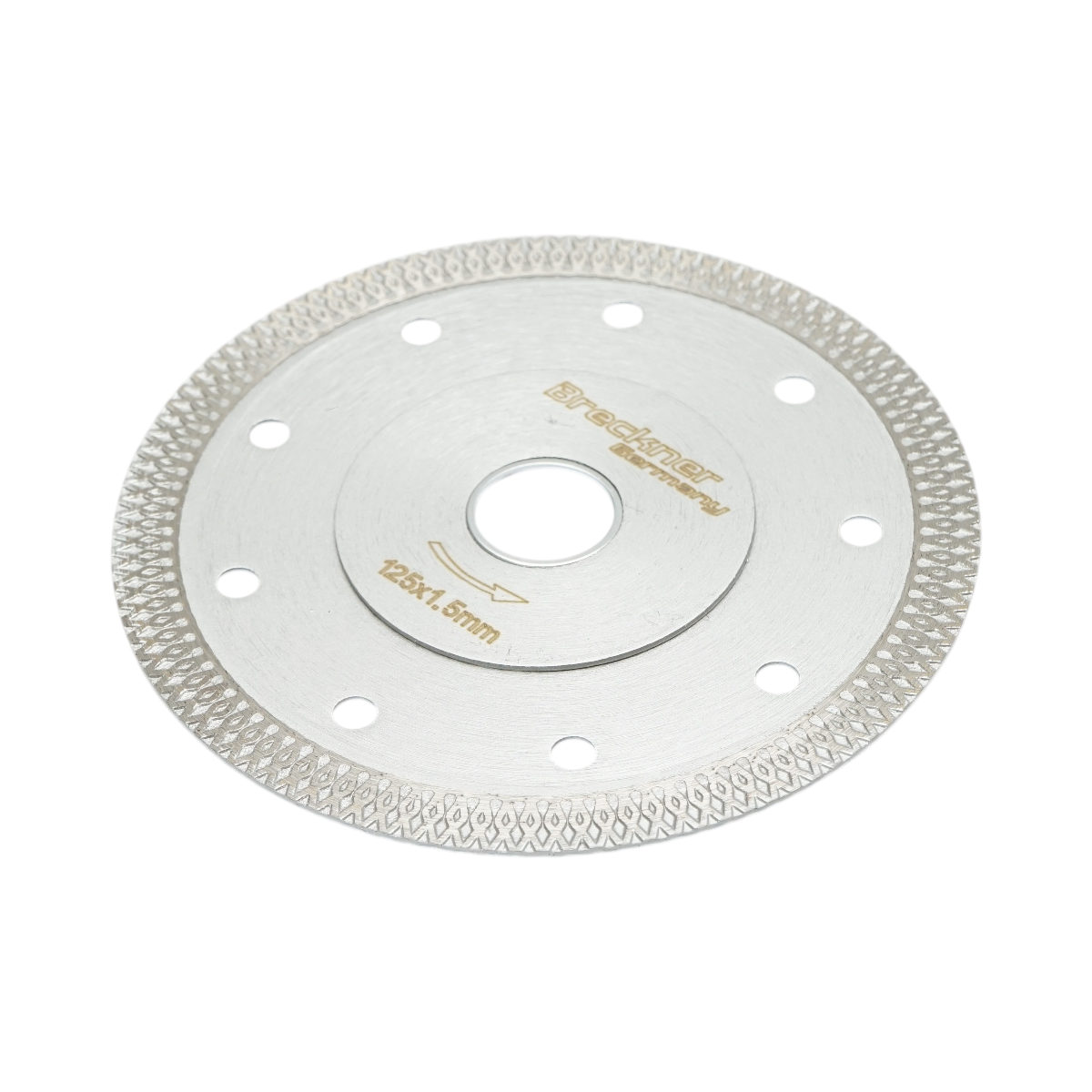 Disc diamantat turbo continuu 125x1.5x22.23mm, taiere umeda/uscata pentru ceramica dura, gresie, faianta Breckner Germany - imagine 2