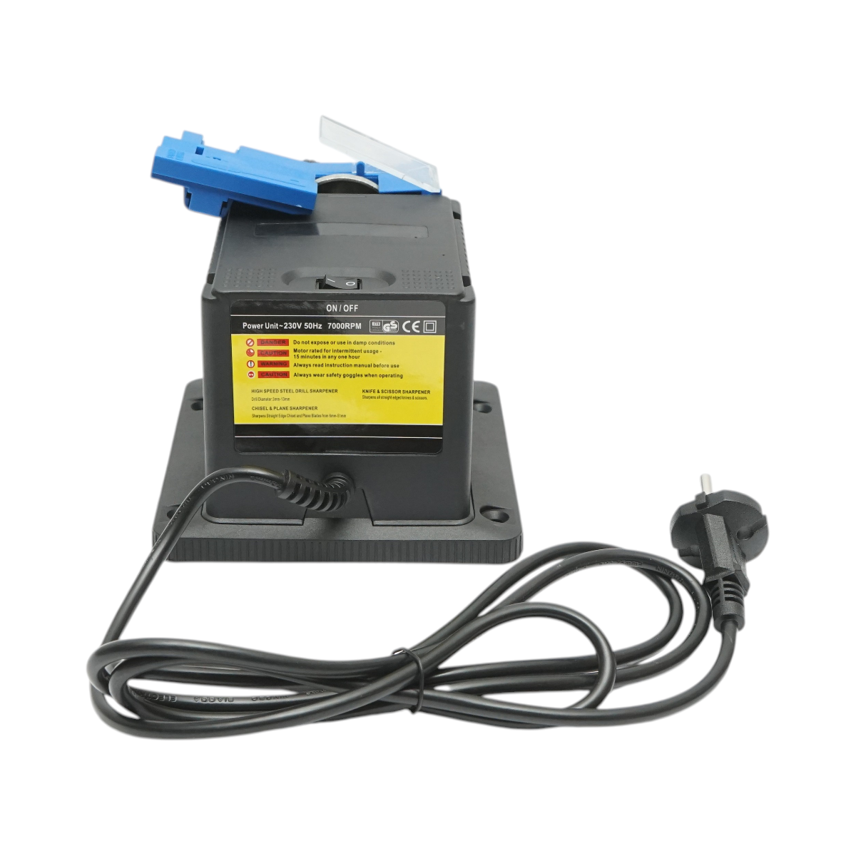 Masina de ascutit cutite electrica 220V, 65W, 7000rpm, unghi 15-50°, latime ascutire 6-51mm, burghie 3-13mm, foarfece, dalti, rindele - imagine 5