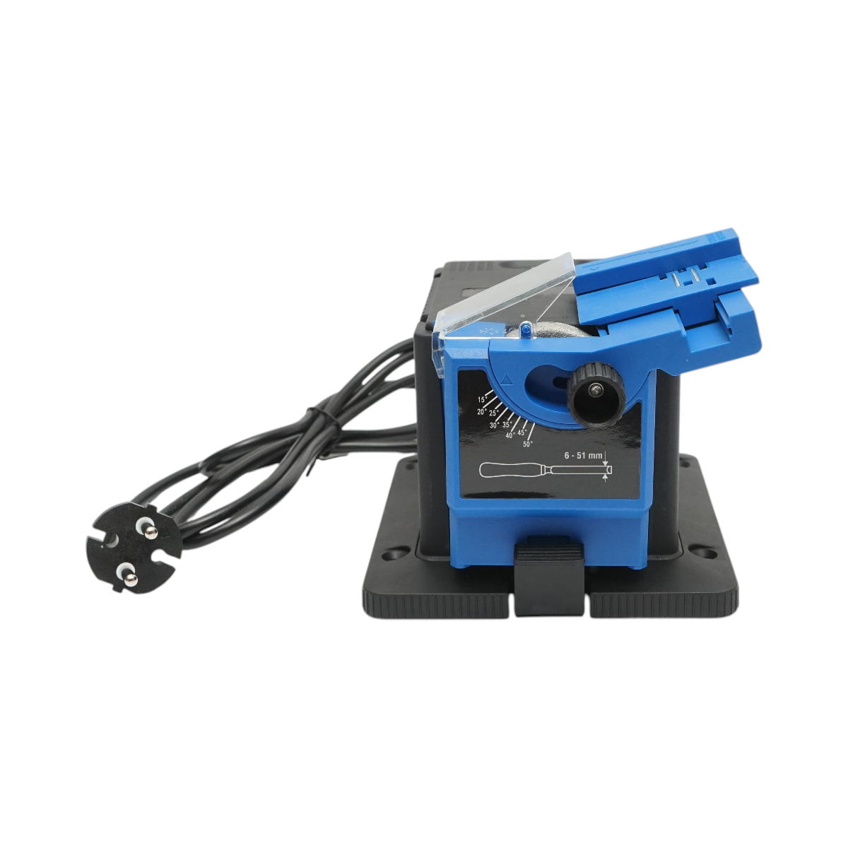 Masina de ascutit cutite electrica 220V, 65W, 7000rpm, unghi 15-50°, latime ascutire 6-51mm, burghie 3-13mm, foarfece, dalti, rindele - imagine 3
