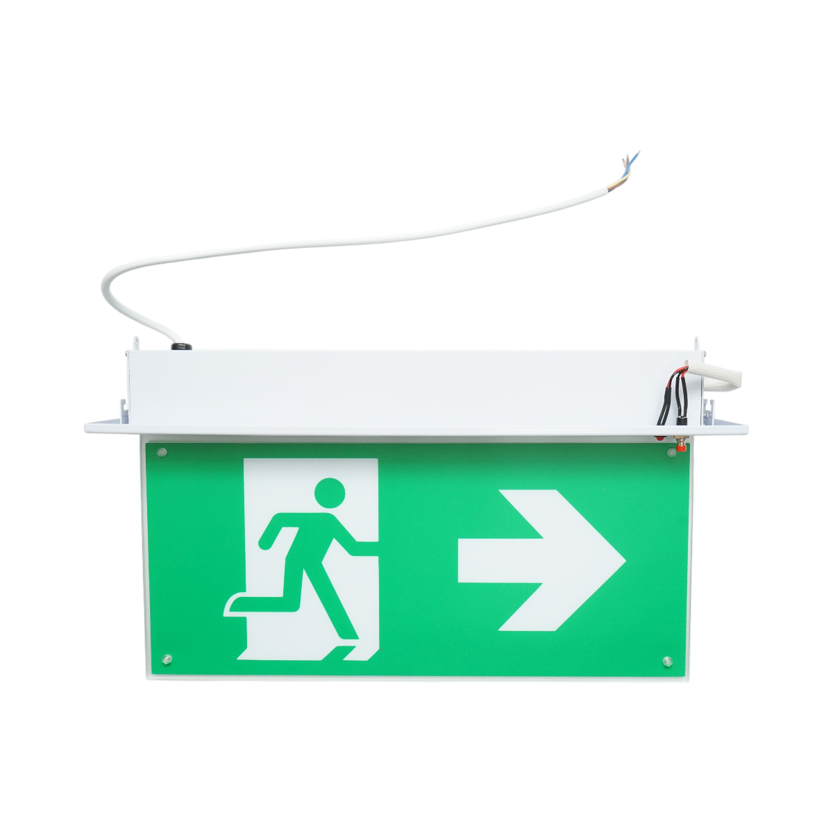 Lampa EXIT LED iesire de urgenta 220V, 3W, baterie Li-ion 1800mAh, montaj incastrat, autonomie 3 ore IP20 - imagine 5