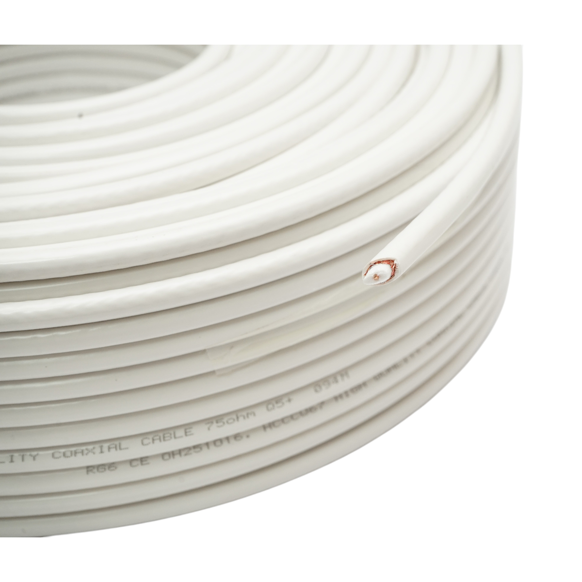 Cablu coaxial RG6 CCTV 1mm cupru, 75 Ohm, PVC alb 100m/rola Q5+ - imagine 3