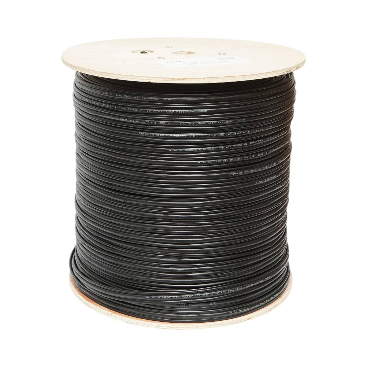 Cablu FTP CAT5e siamez 8x0.51 cupru + 2x0.75mm CCA alimentare cu sufa messenger 1.16mm exterior autoportat 305m/rola