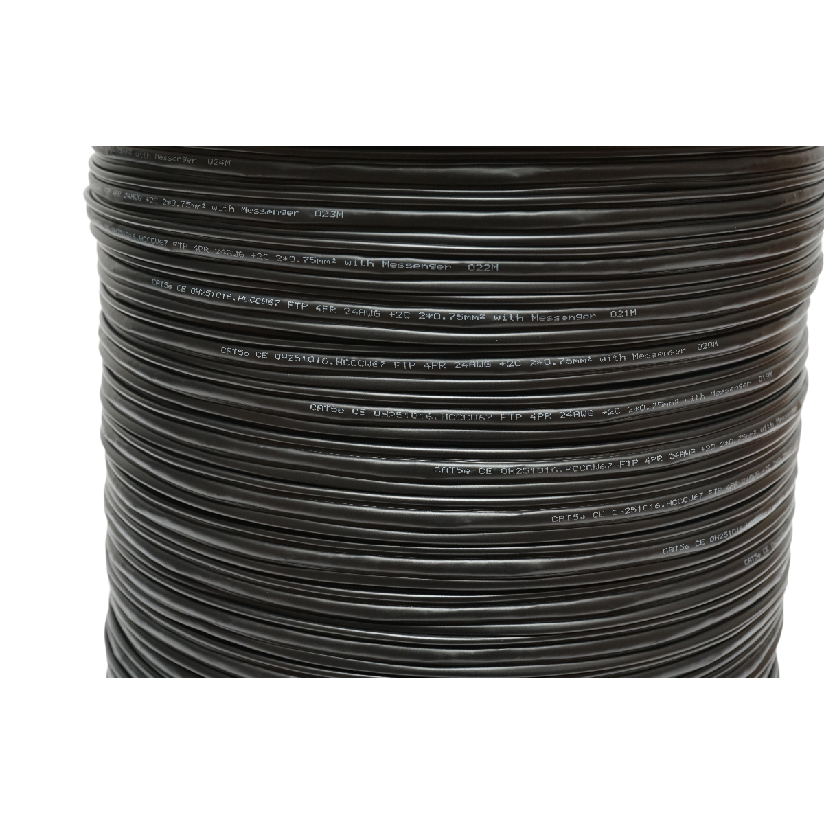 Cablu FTP CAT5e siamez 8x0.51 cupru + 2x0.75mm CCA alimentare cu sufa messenger 1.16mm exterior autoportat 305m/rola - imagine 2