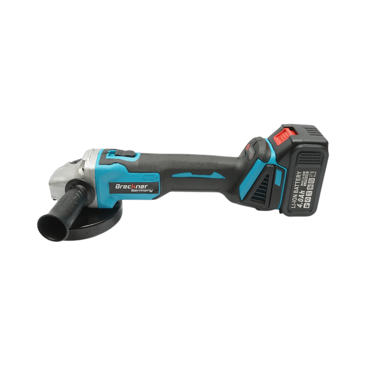 Polizor unghiular cu acumulator 21V, 4Ah Li-ion, disc 125mm, motor fara perii (brushless), proiector LED inclus Breckner Germany - imagine 6