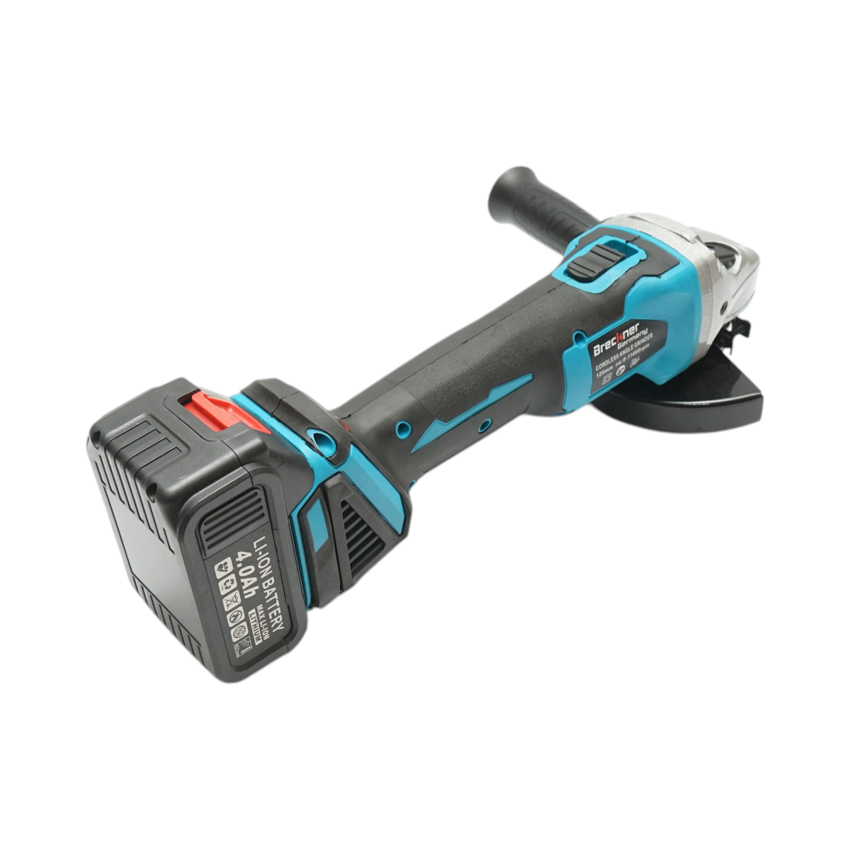 Polizor unghiular cu acumulator 21V, 4Ah Li-ion, disc 125mm, motor fara perii (brushless), proiector LED inclus Breckner Germany - imagine 8