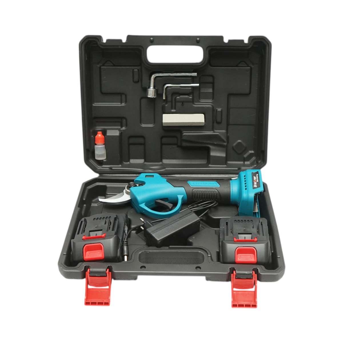 Foarfeca electrica de gradina cu 2 acumulatori 36V, 2Ah Li-Ion, 100W, afisaj digital, diametru taiere 0-25mm Breckner Germany - imagine 2