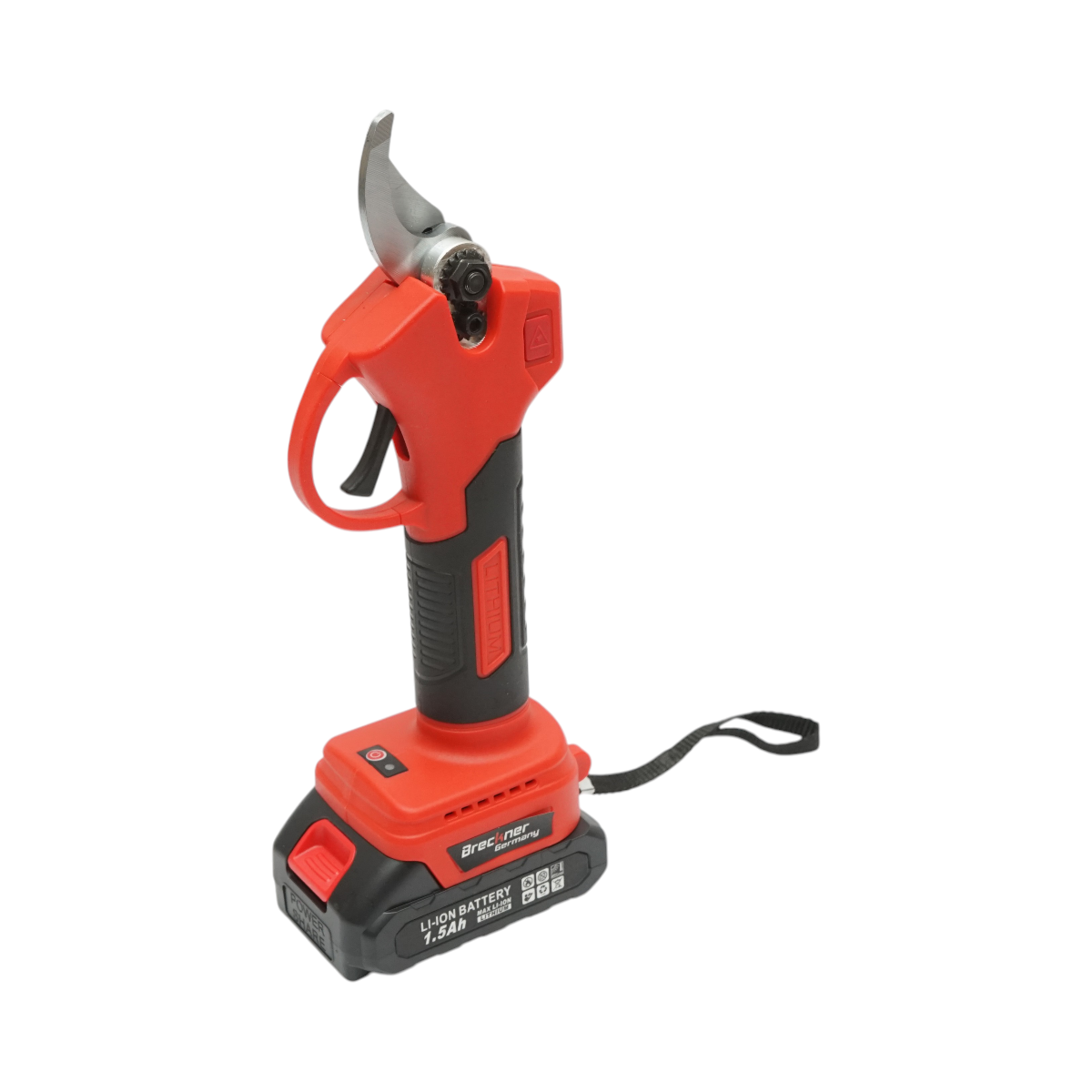 Foarfeca electrica de gradina cu 2 acumulatori 36V, 1.5Ah Li-Ion, 100W, diametru taiere 0-25mm, buton siguranta Breckner Germany - imagine 8