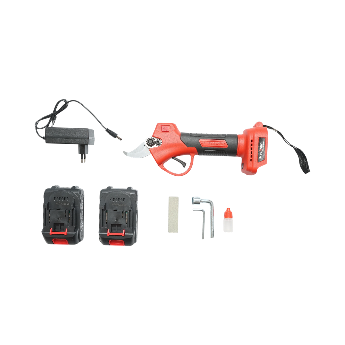 Foarfeca electrica de gradina cu 2 acumulatori 36V, 1.5Ah Li-Ion, 100W, diametru taiere 0-25mm, buton siguranta Breckner Germany - imagine 6