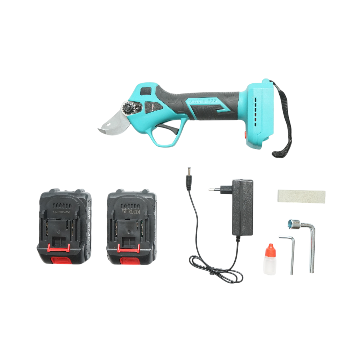 Foarfeca electrica de gradina cu 2 acumulatori 21V, 1.5Ah Li-Ion, brushless, diametru taiere 0-25mm, buton siguranta Breckner Germany - imagine 6