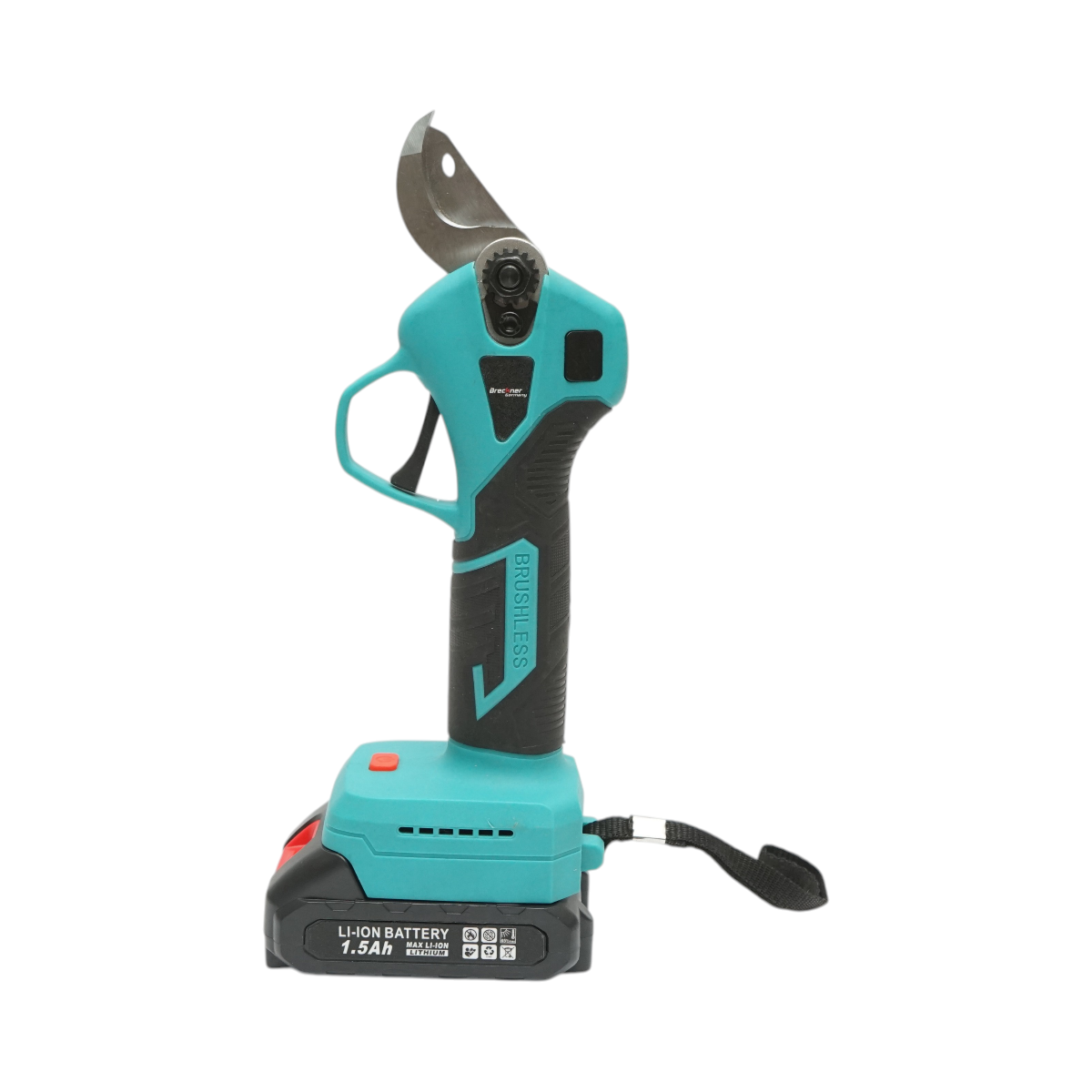 Foarfeca electrica de gradina cu 2 acumulatori 21V, 1.5Ah Li-Ion, brushless, diametru taiere 0-25mm, buton siguranta Breckner Germany - imagine 4