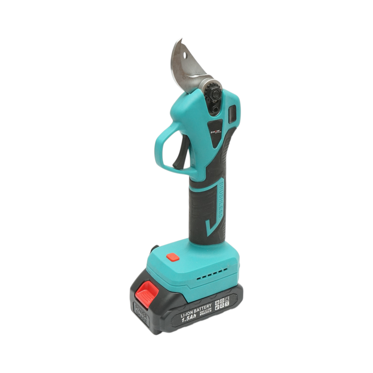 Foarfeca electrica de gradina cu 2 acumulatori 21V, 1.5Ah Li-Ion, brushless, diametru taiere 0-25mm, buton siguranta Breckner Germany - imagine 8
