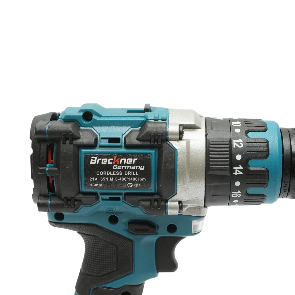 Masina de gaurit si insurubat cu percutie, 2 acumulatori 21V, 4Ah Li-ion, LED, brushless, 65Nm, mandrina 13mm, 0-400/1400rpm Breckner Germany - imagine 10