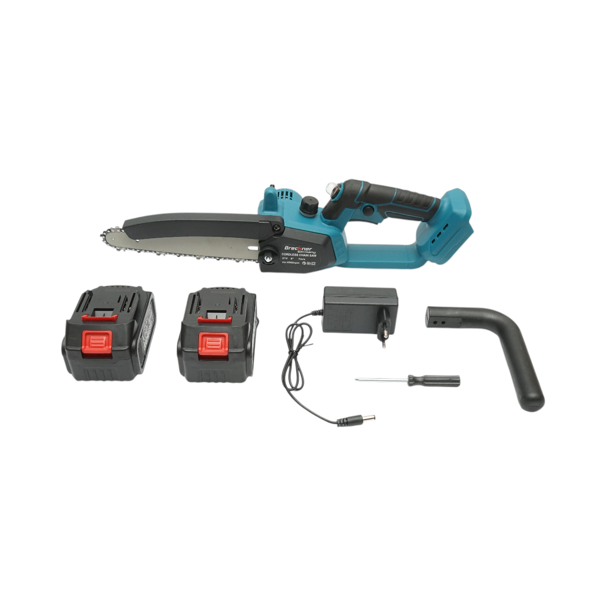 Mini fierastrau electric cu 2 acumulatori 21V, 3Ah Li-ion, lama 8 inch (200mm), turatie 4000rpm, incarcare rapida Breckner Germany - imagine 5