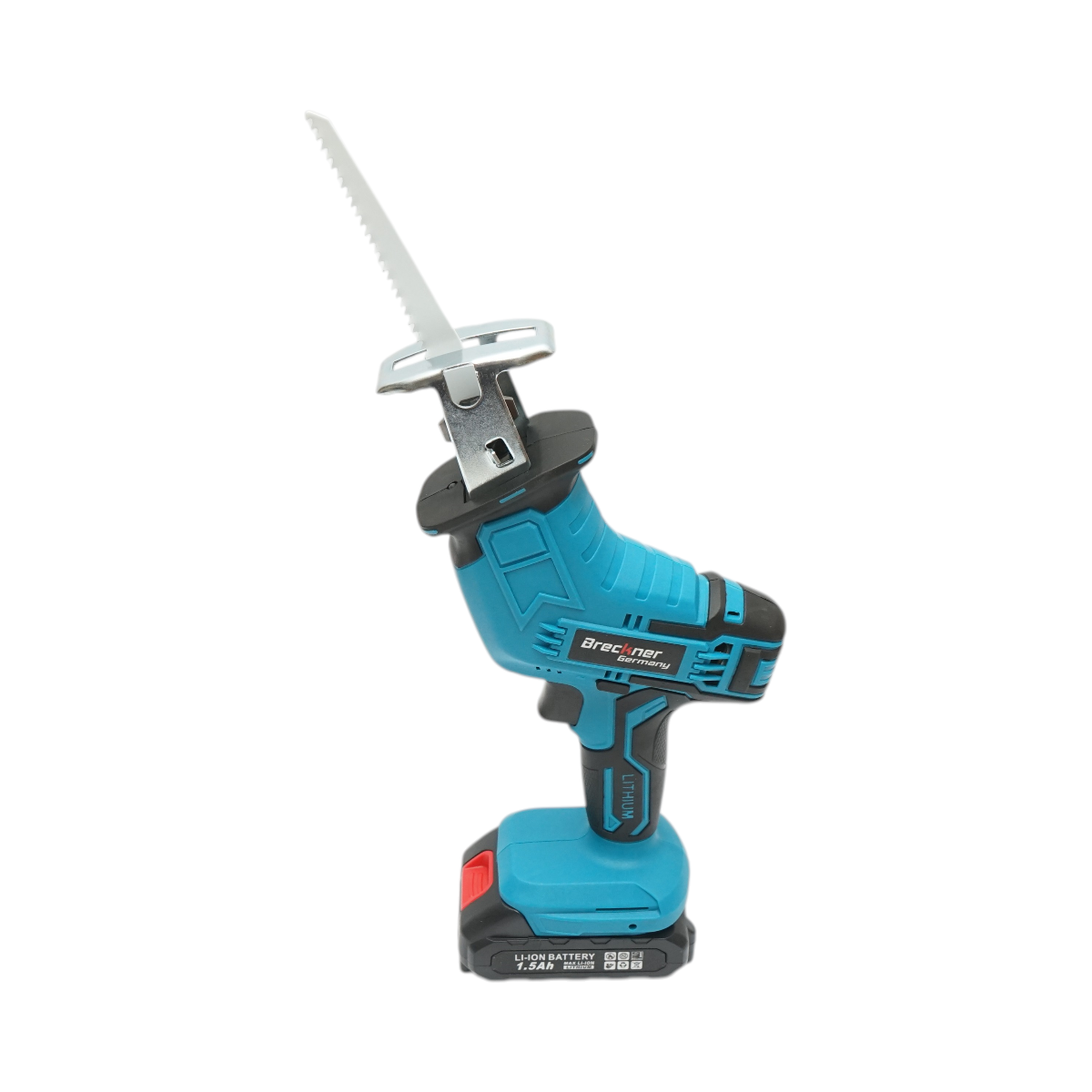 Fierastrau electric tip sabie cu 2 acumulatori 21V, 1.5Ah Li-ion, LED, cursa 20mm, 0-3000rpm, 3 panze pentru lemn, metal, plastic Breckner Germany - imagine 5