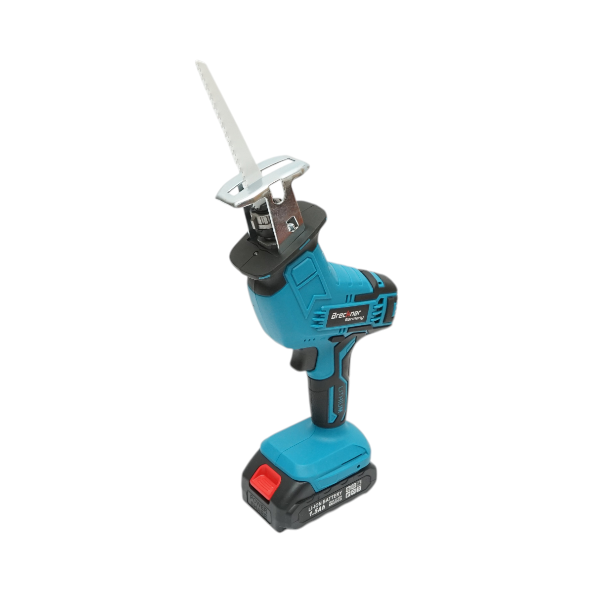 Fierastrau electric tip sabie cu 2 acumulatori 21V, 1.5Ah Li-ion, LED, cursa 20mm, 0-3000rpm, 3 panze pentru lemn, metal, plastic Breckner Germany - imagine 6