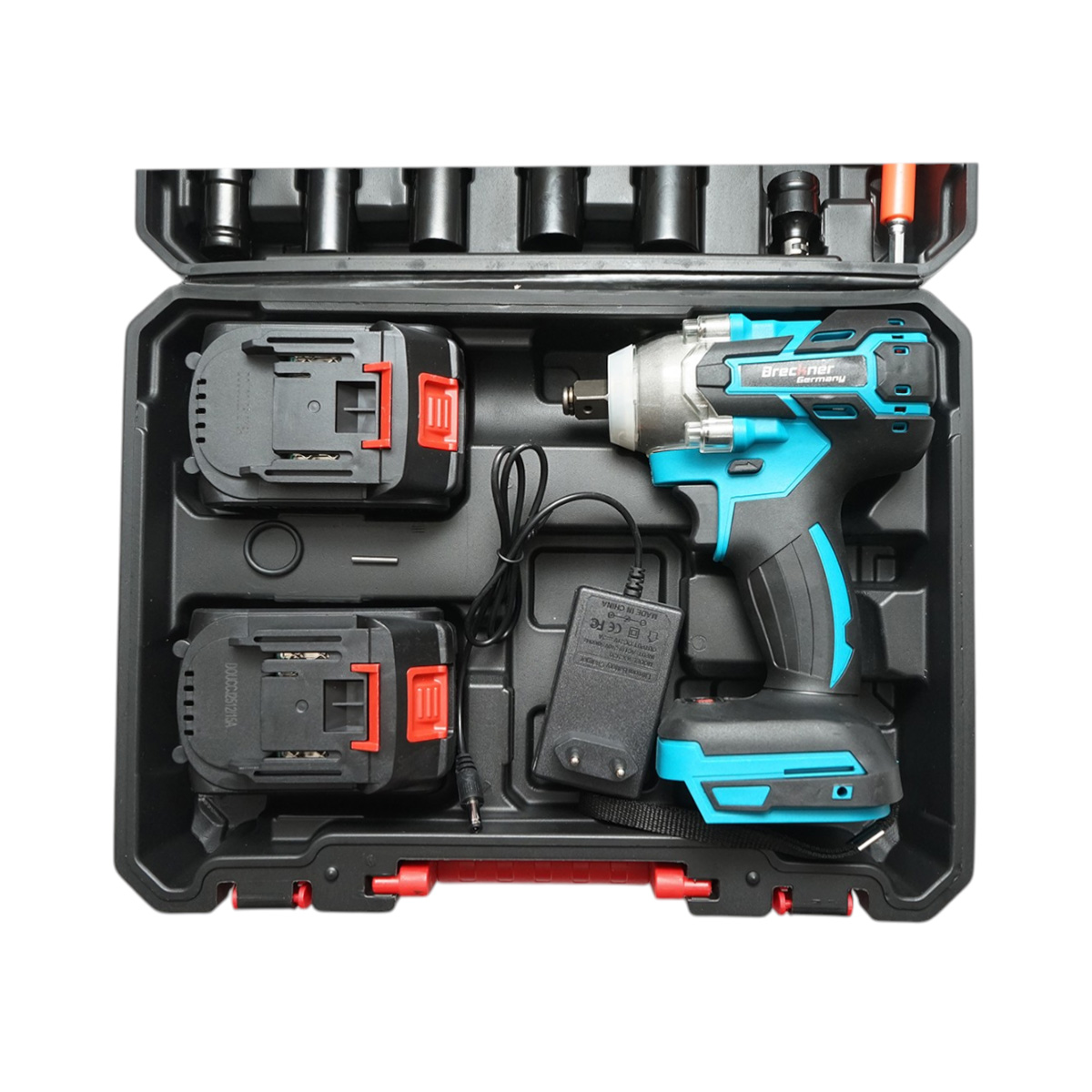 Masina de insurubat cu impact 1/2 inch, 2 acumulatori 21V, 3Ah Li-ion, LED, brushless, cuplu 400Nm, tubulare, burghie, biti 31 piese Breckner Germany - imagine 4