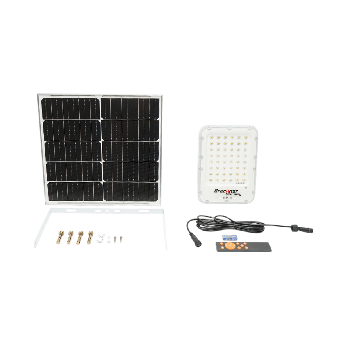 Lampa LED 1300lm, 6500K cu panou solar 25W, baterie LifePO4 3.2V/15Ah, senzor de miscare si telecomanda IP66 Breckner Germany - imagine 2